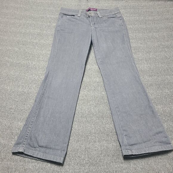 Gloria Vanderbilt Denim - Gloria Vanderbilt Womens Jeans 10 Petite Grey Bootcut Flare Denim Pants